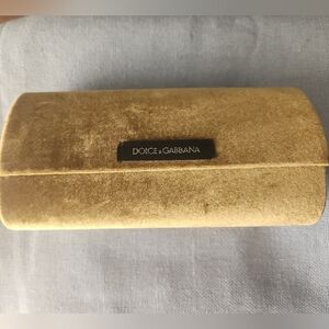 EUC Dolce & Gabbana Gold Velvet Eyeglass Holder With COA